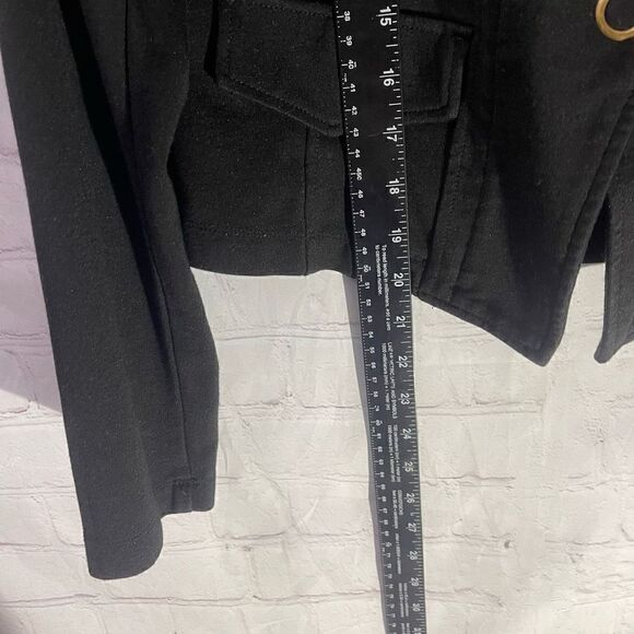 CABI Black Moto Ponte Knit Asymmetrical Zip Snap Jacket - Picture 5 of 7